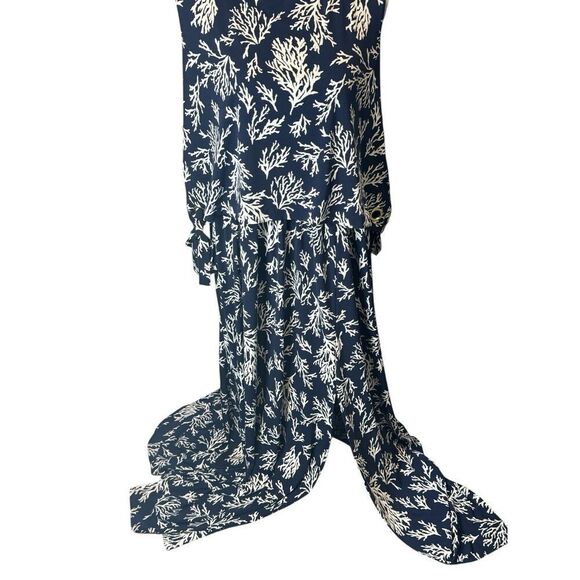 MICHAEL KORS NEW Women's Reef-print Grommet-laced Front-slit Maxi Dress S Coral - Picture 3 of 6